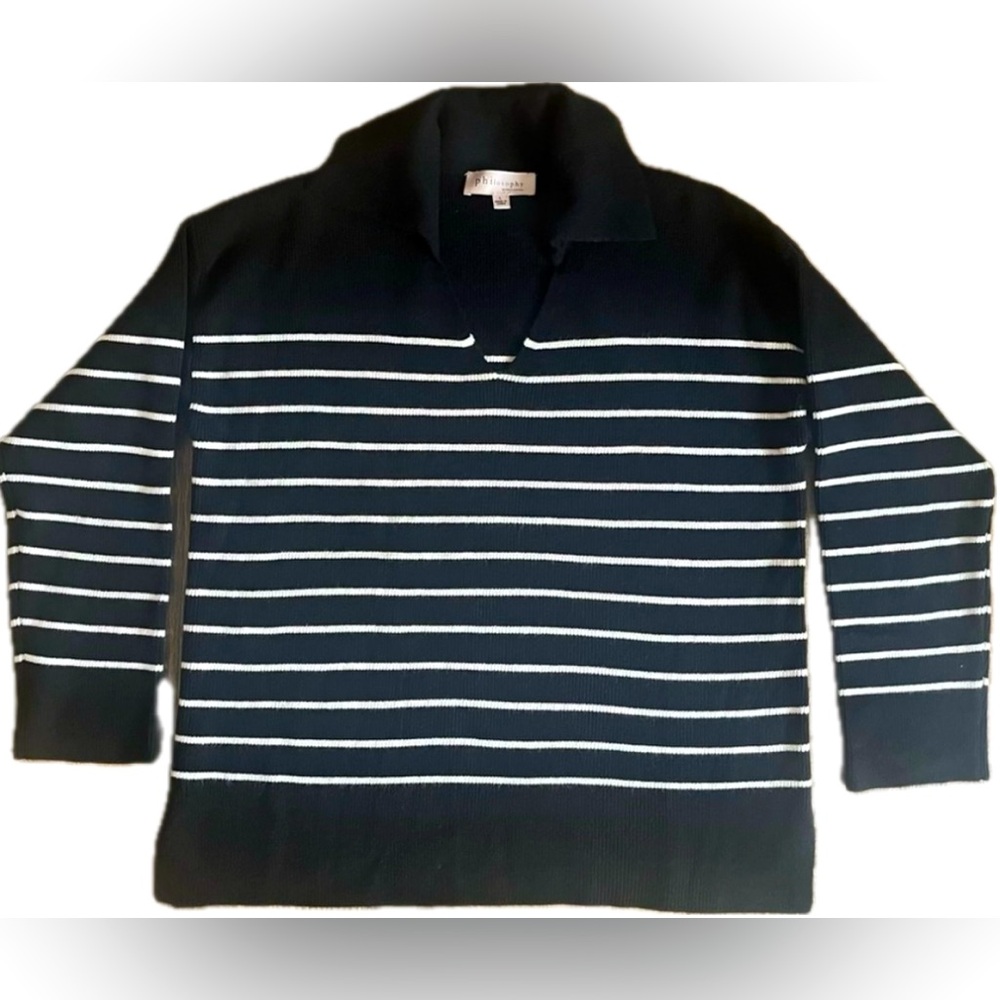 Philosophy Black and White Striped Sweater. Excellent condition. Women’s size L
